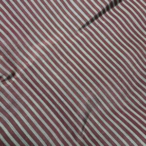 Striped burgundy gray/silver silk Fabric textile high quality